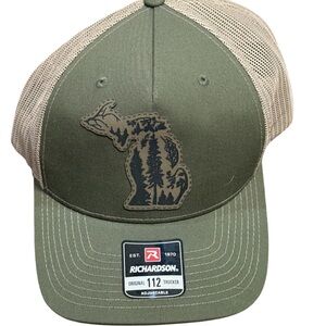 Richardson 112 Michigan Trucker Hat Olive Snapback NWT